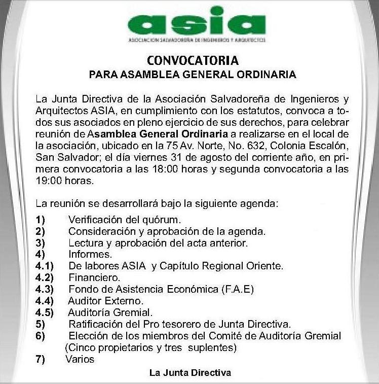 FORMULARIOS CONVOCATORIA JUNTA formularios convocatoria junta:
